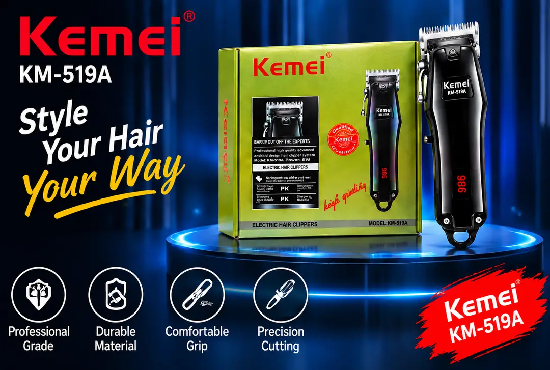 Kemei KM-519A Professional Rechargeable Hair Clipper for Men