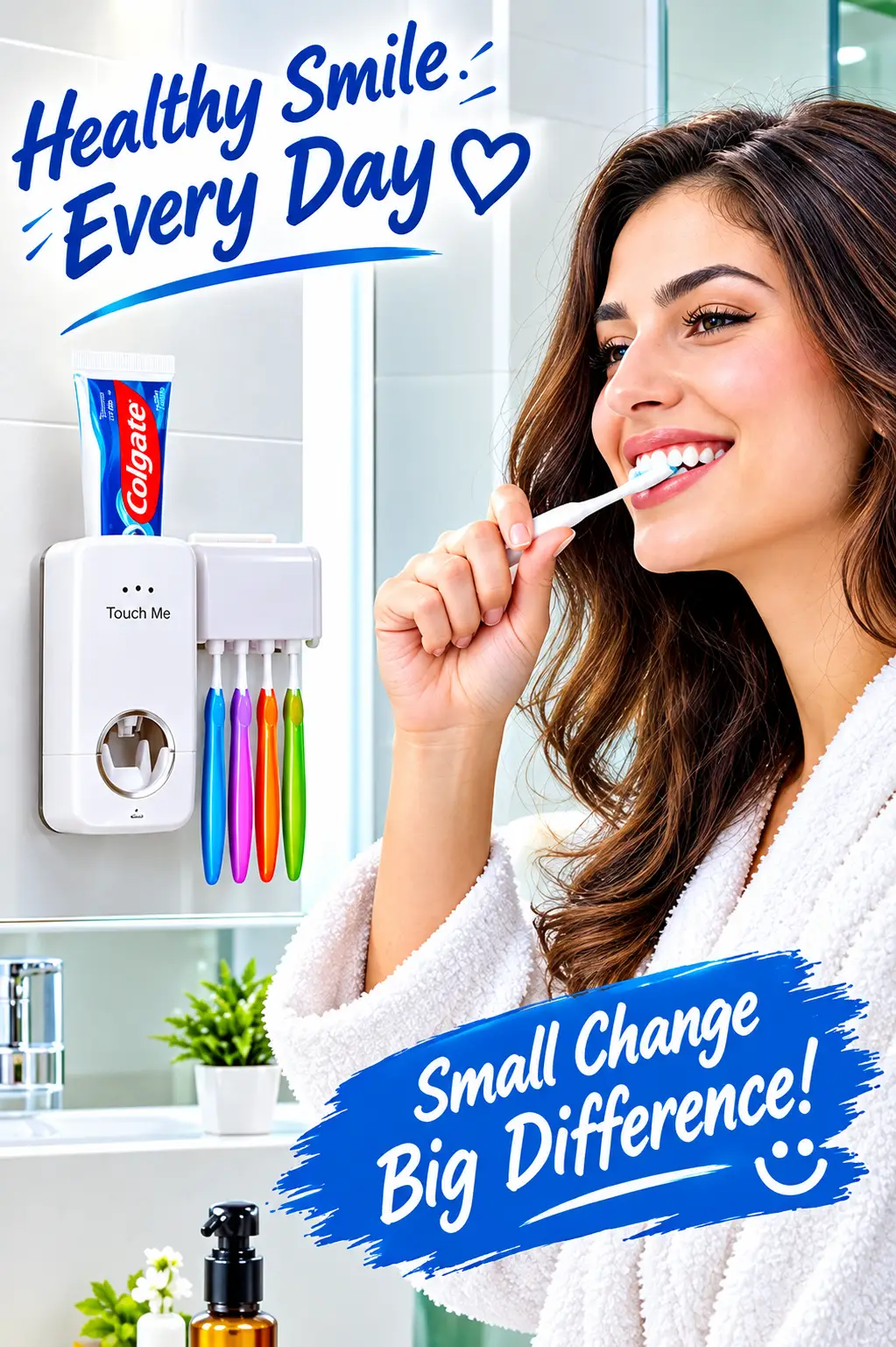 Wall Mounted Automatic Toothpaste Dispenser & Toothbrush Holder – Hygienic Bathroom Organizer