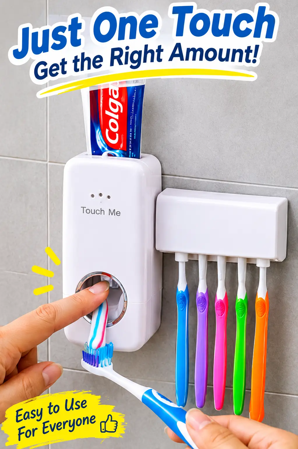 Wall Mounted Automatic Toothpaste Dispenser & Toothbrush Holder – Hygienic Bathroom Organizer