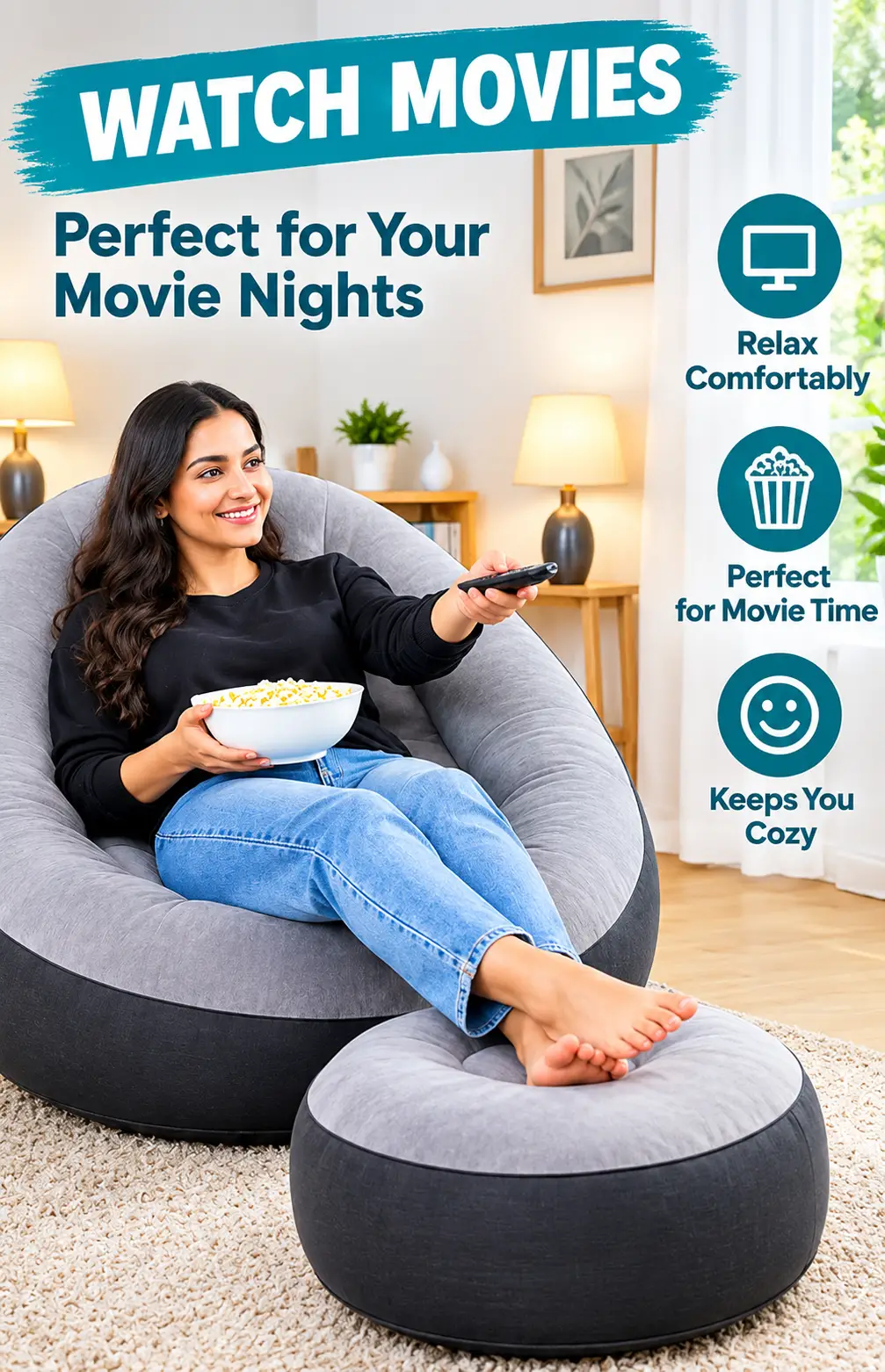 Premium Inflatable Sofa with Comfortable Back Support