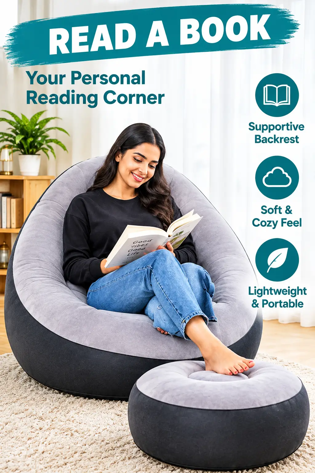 Premium Inflatable Sofa with Comfortable Back Support