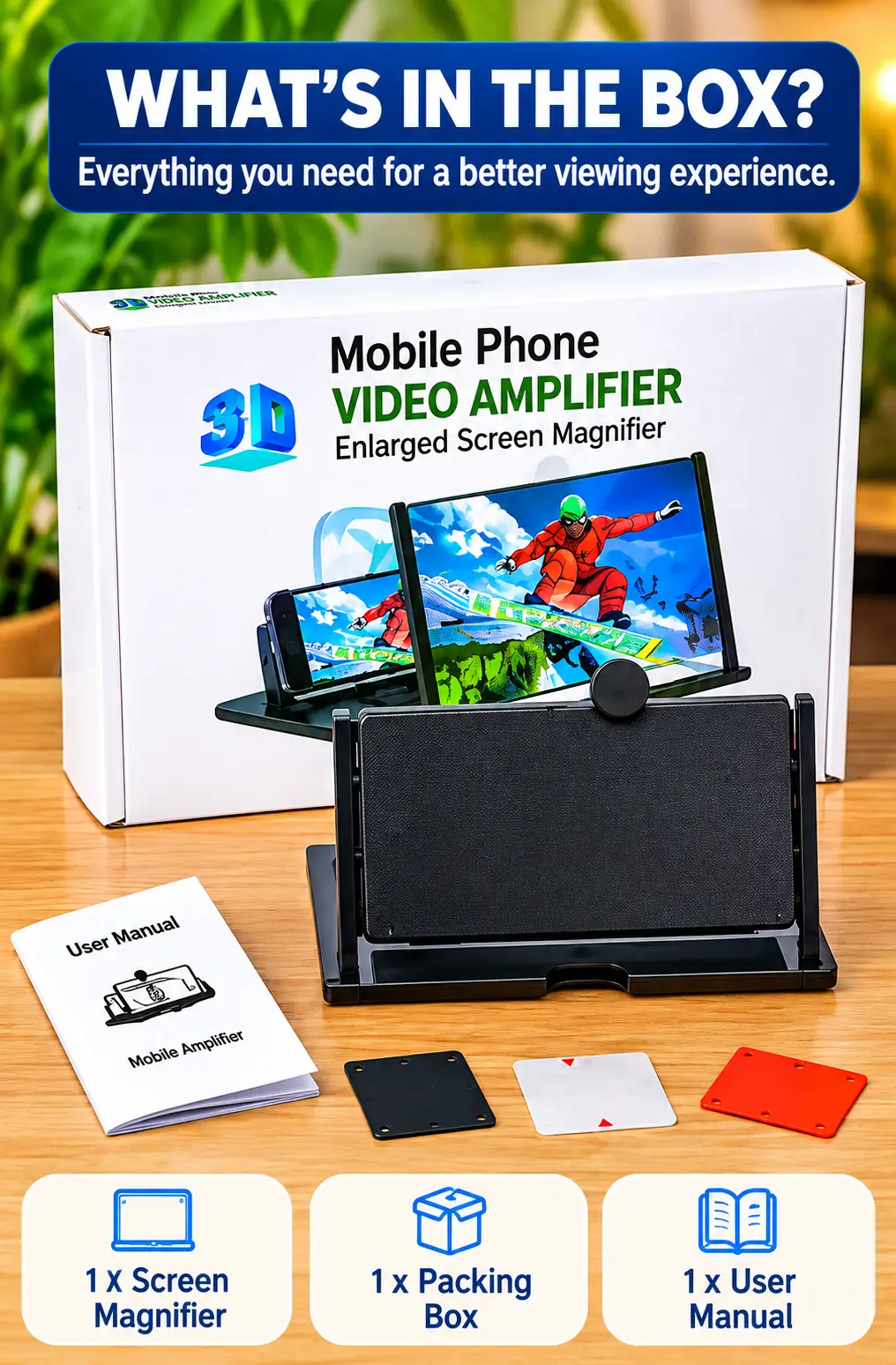 3D Mobile Phone Video Amplifier Screen Magnifier – Foldable Portable Phone Screen Enlarger