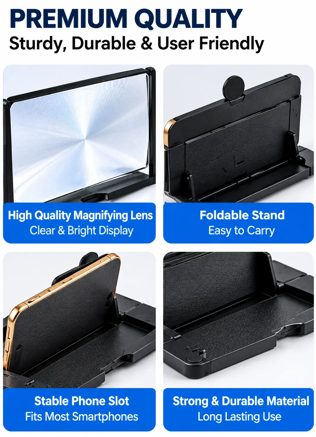 3D Mobile Phone Video Amplifier Screen Magnifier – Foldable Portable Phone Screen Enlarger