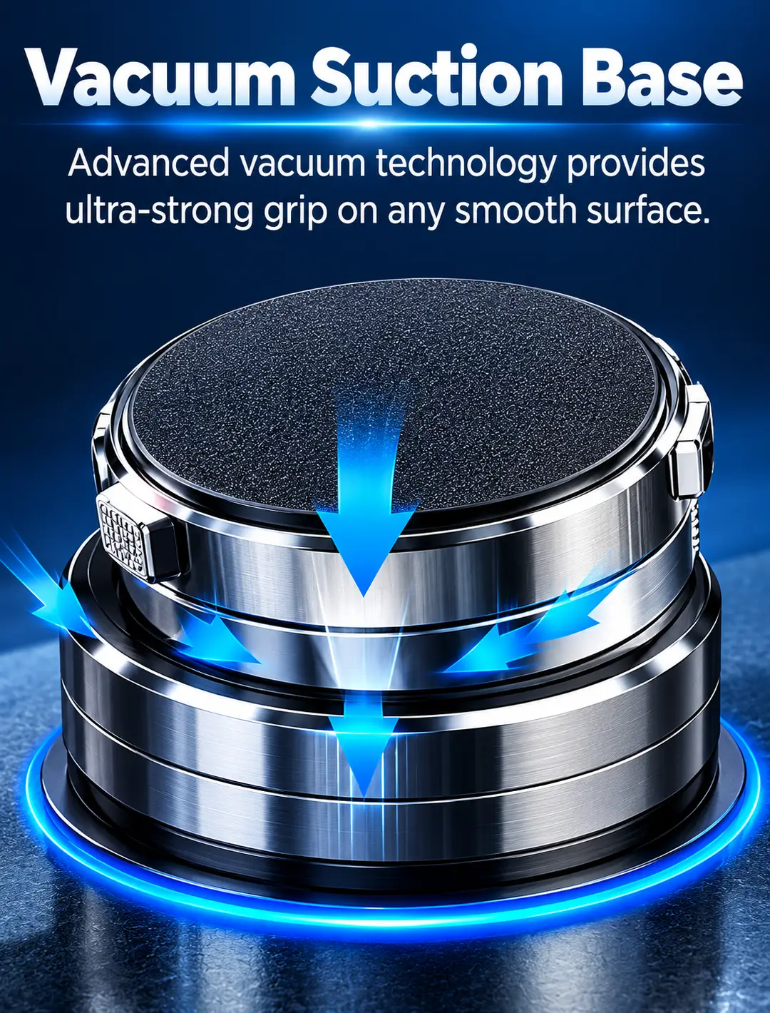 360° Rotating Vacuum Adsorption Magnetic Phone Holder | Strong Magnetic Car & Desk Mount | Universal Smartphone Bracket with Metal Ring | Premium Adjustable Mobile Stand