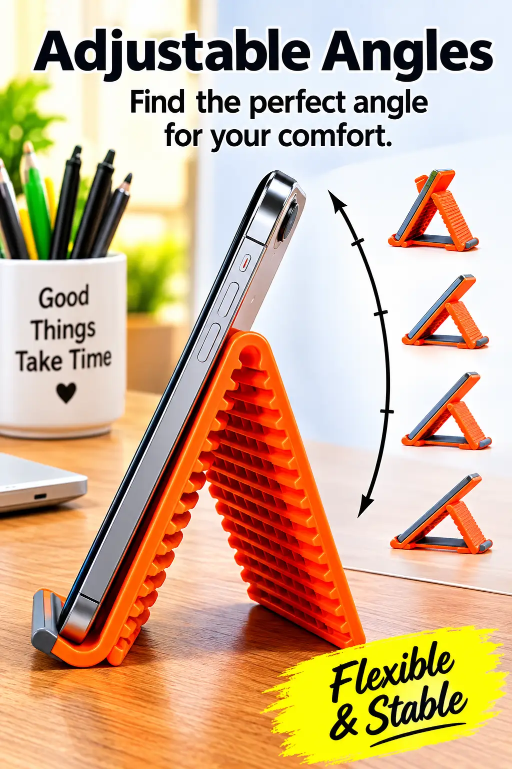 Flexible Deformable Mobile Phone, Tablet & Laptop Stand – Adjustable Foldable Multi-Purpose Desk Holder