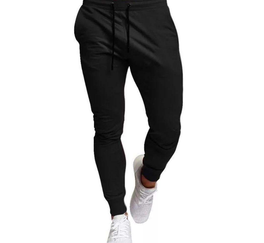 Black Full Zip Track Suit with White Crest Logo for Men