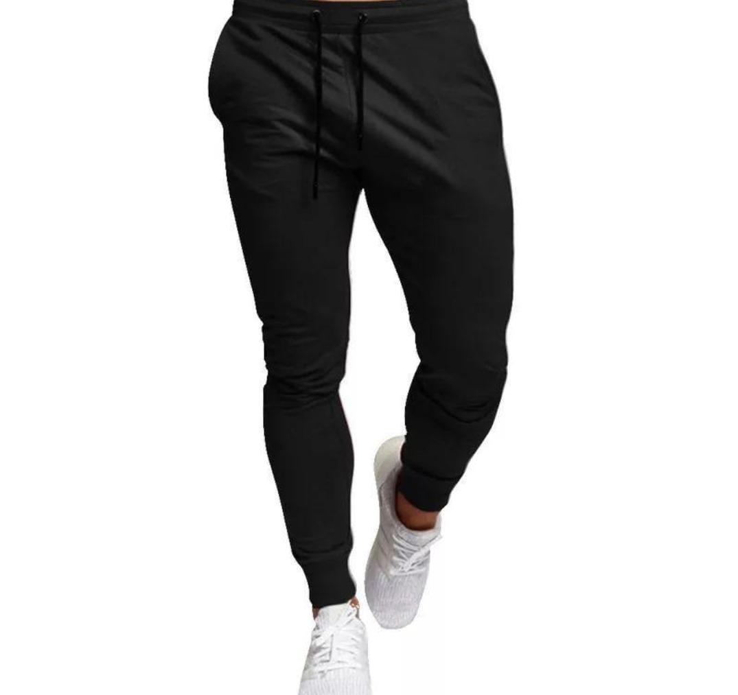Black Full Zip Track Suit with White Crest Logo for Men