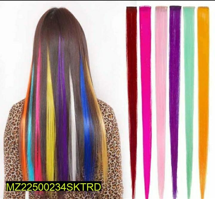 Multicolor Synthetic Hair Extensions 55cm Lightweight Pakistan