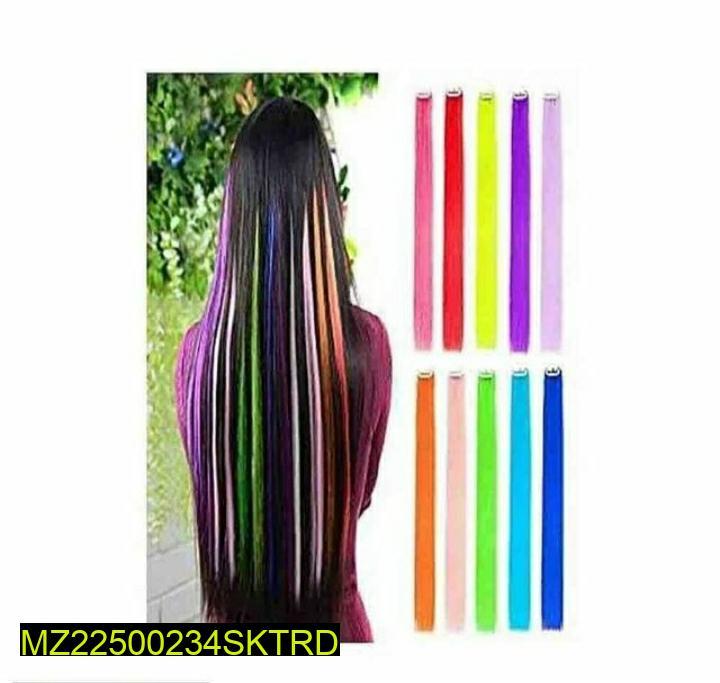 Multicolor Synthetic Hair Extensions 55cm Lightweight Pakistan
