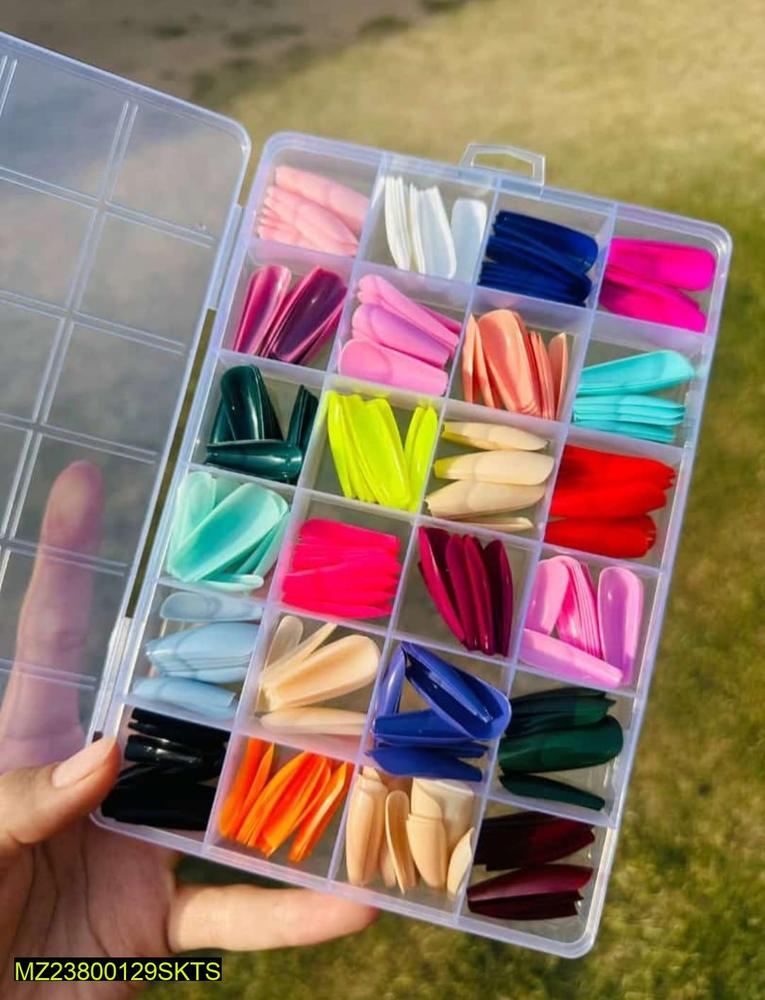 24 Pcs ABS Fake Nails for Women Nail Art Goals