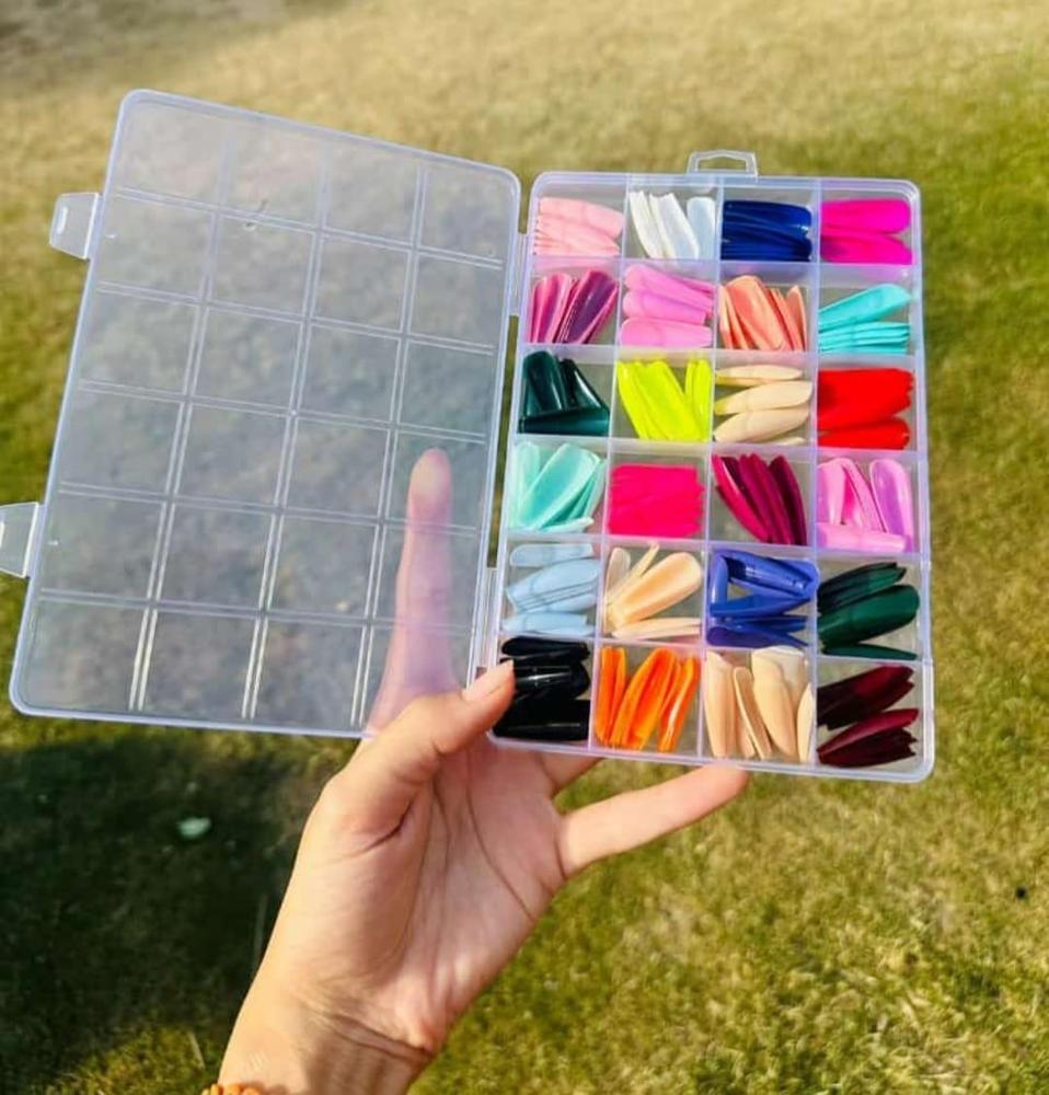 24 Pcs ABS Fake Nails for Women Nail Art Goals