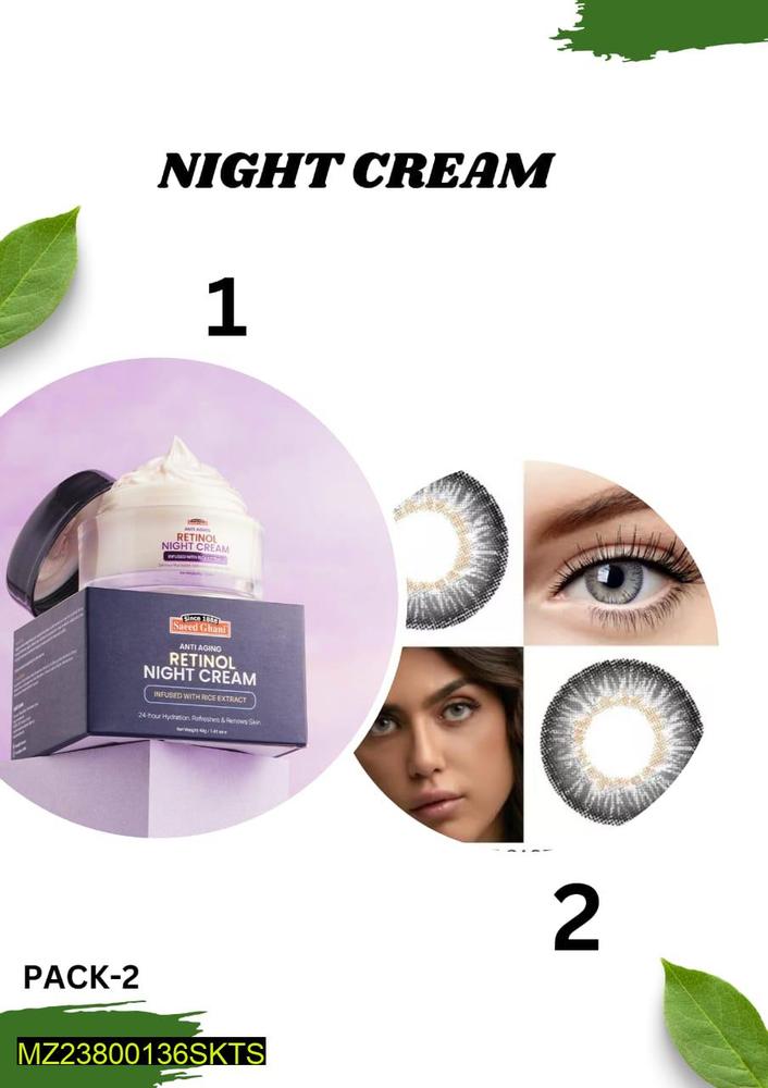 Dual Action Night Cream & Eye Lens for Pakistani Skin