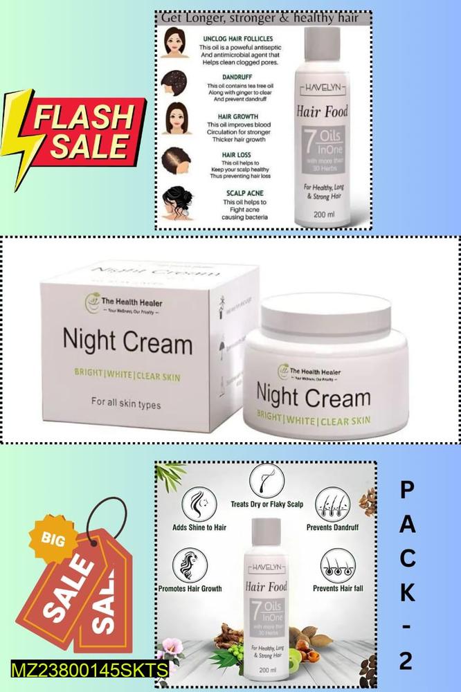 2 in 1 Night Cream & Hair Oil for Smooth Skin & Shine