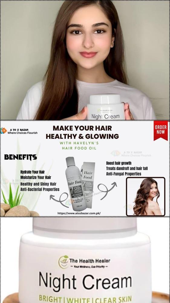 2 in 1 Night Cream & Hair Oil for Smooth Skin & Shine