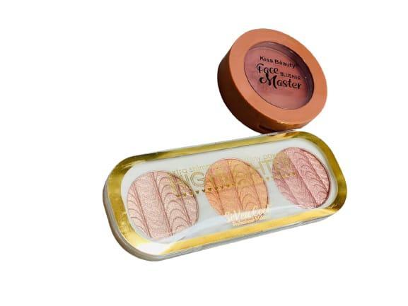 3-in-1 Highlighter Set Peach Gold Rose Terracotta Blush