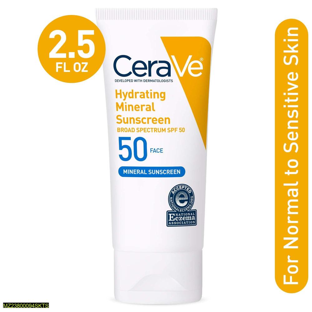 CeraVe Hydrating Mineral Sunscreen SPF 50 for Sensitive Skin