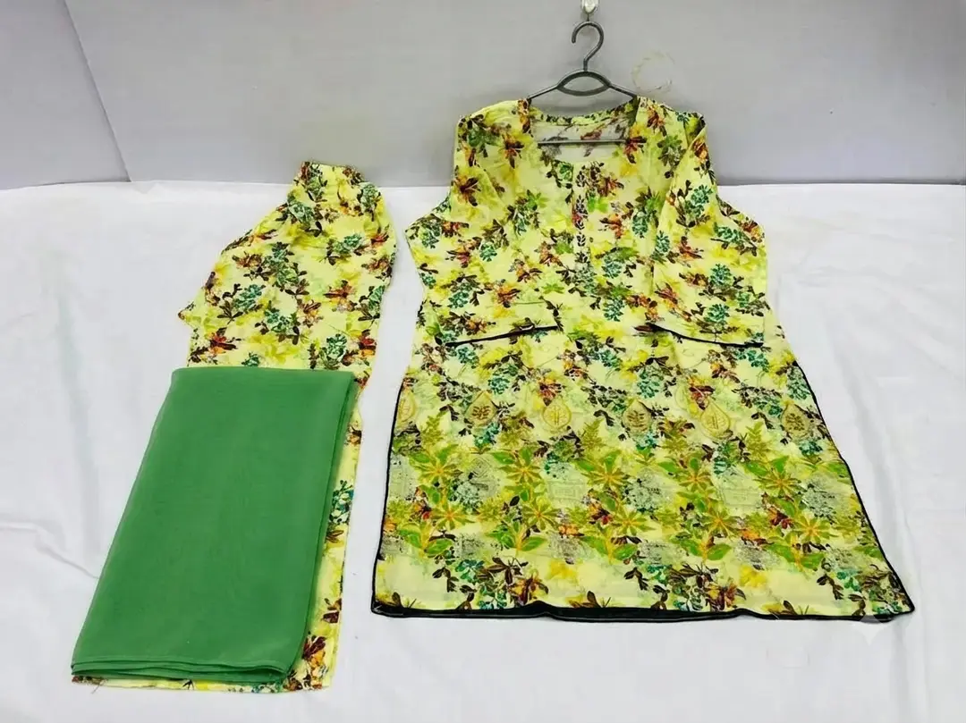 3Pcs Women's Stitched Lawn Printed Suit with Embroidery