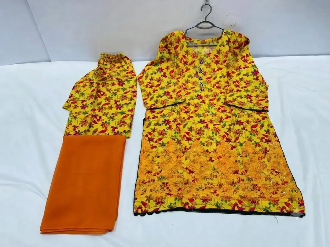 3Pcs Women's Stitched Lawn Printed Suit with Embroidery