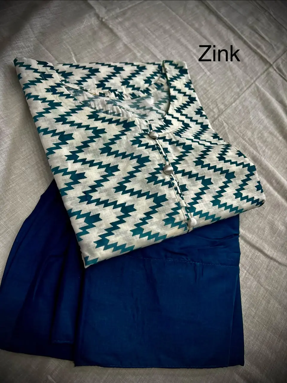 3Pcs Women's Stitched Cotton Lawn Block Printed Suit with Farshi Shalwar