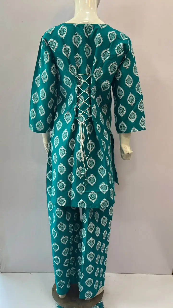 3Pcs Women's Stitched Cotton Lawn Block Printed Suit with Back Straps