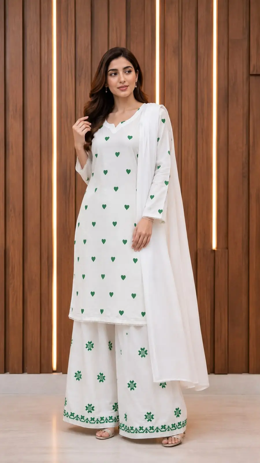 3Pcs Women's Stitched Cotton Embroidered Suit