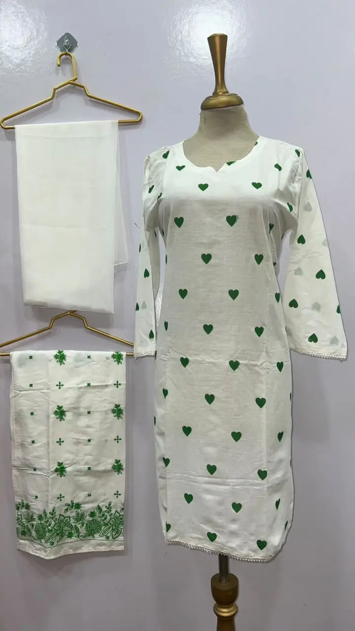 3Pcs Women's Stitched Cotton Embroidered Suit