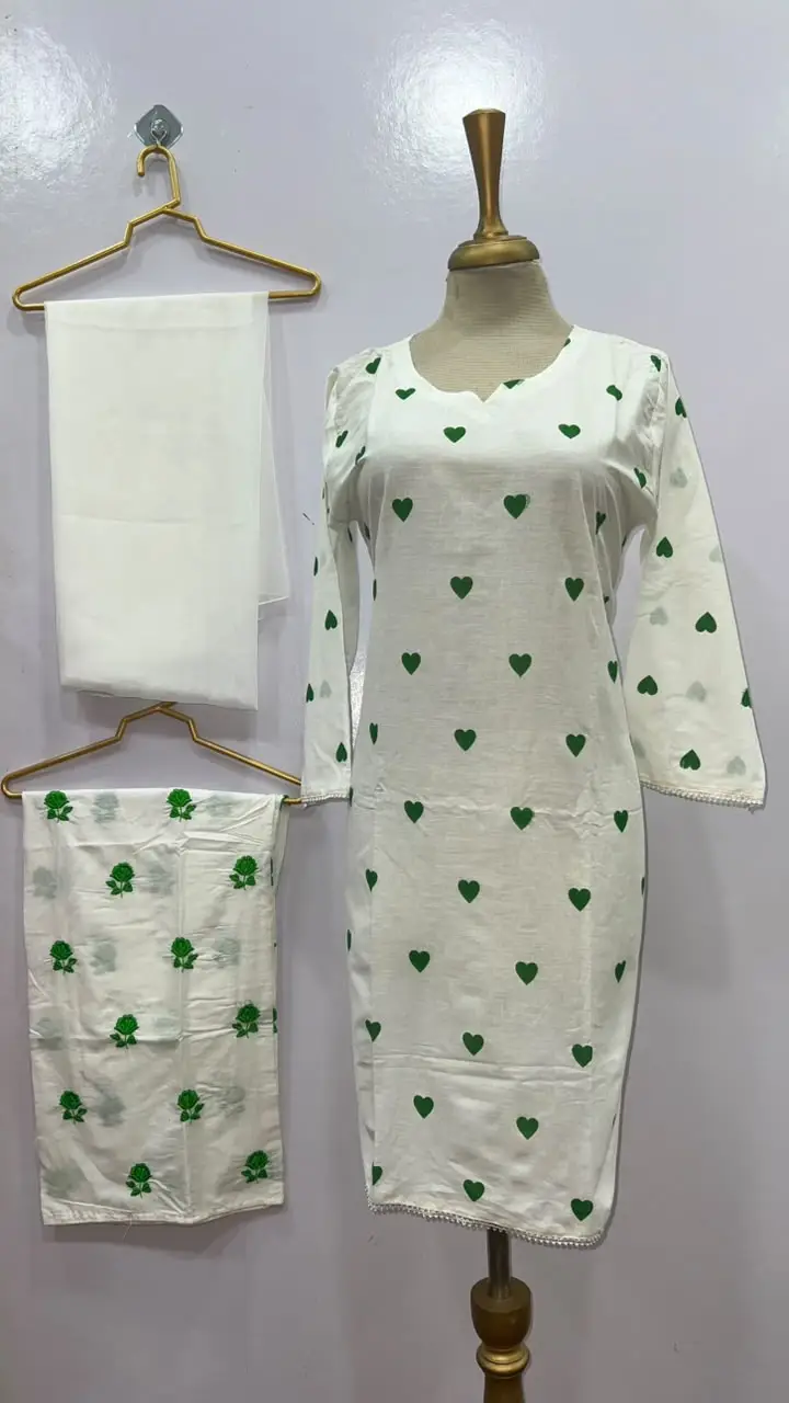 3Pcs Women's Stitched Cotton Embroidered Suit
