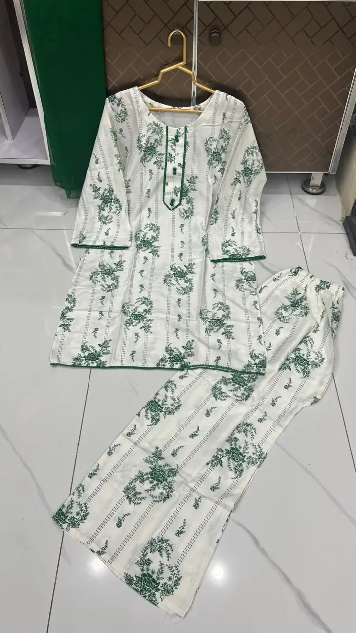 3Pcs Women's Stitched Linen Printed Suit