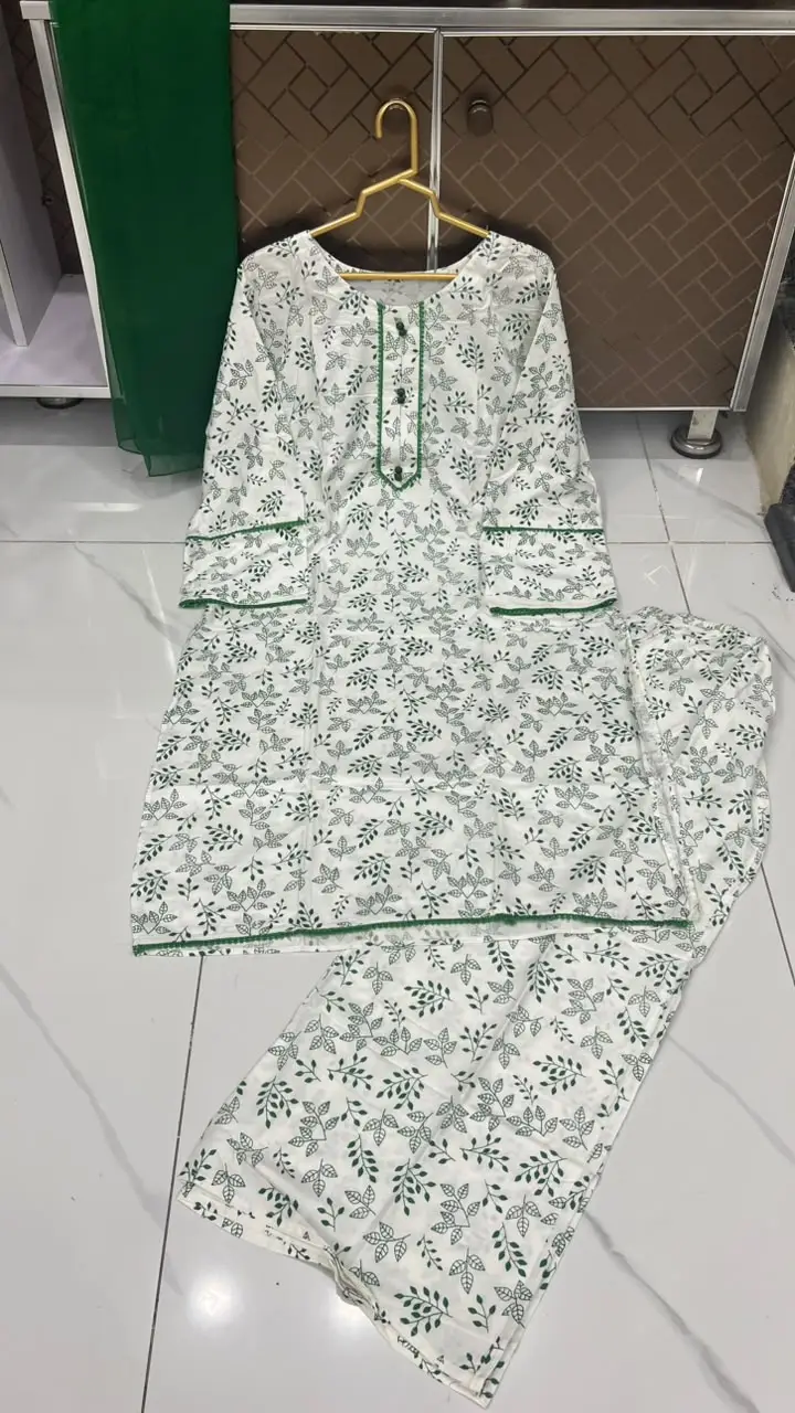 3Pcs Women's Stitched Linen Printed Suit