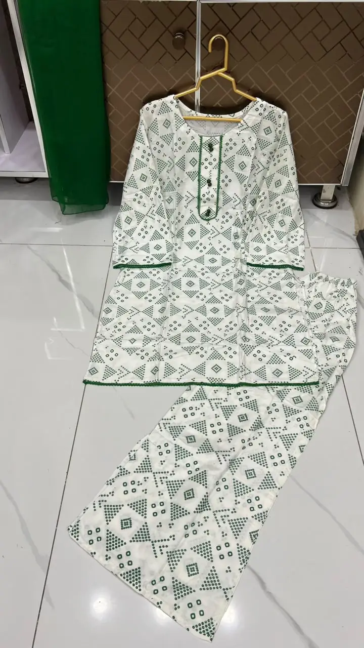 3Pcs Women's Stitched Linen Printed Suit