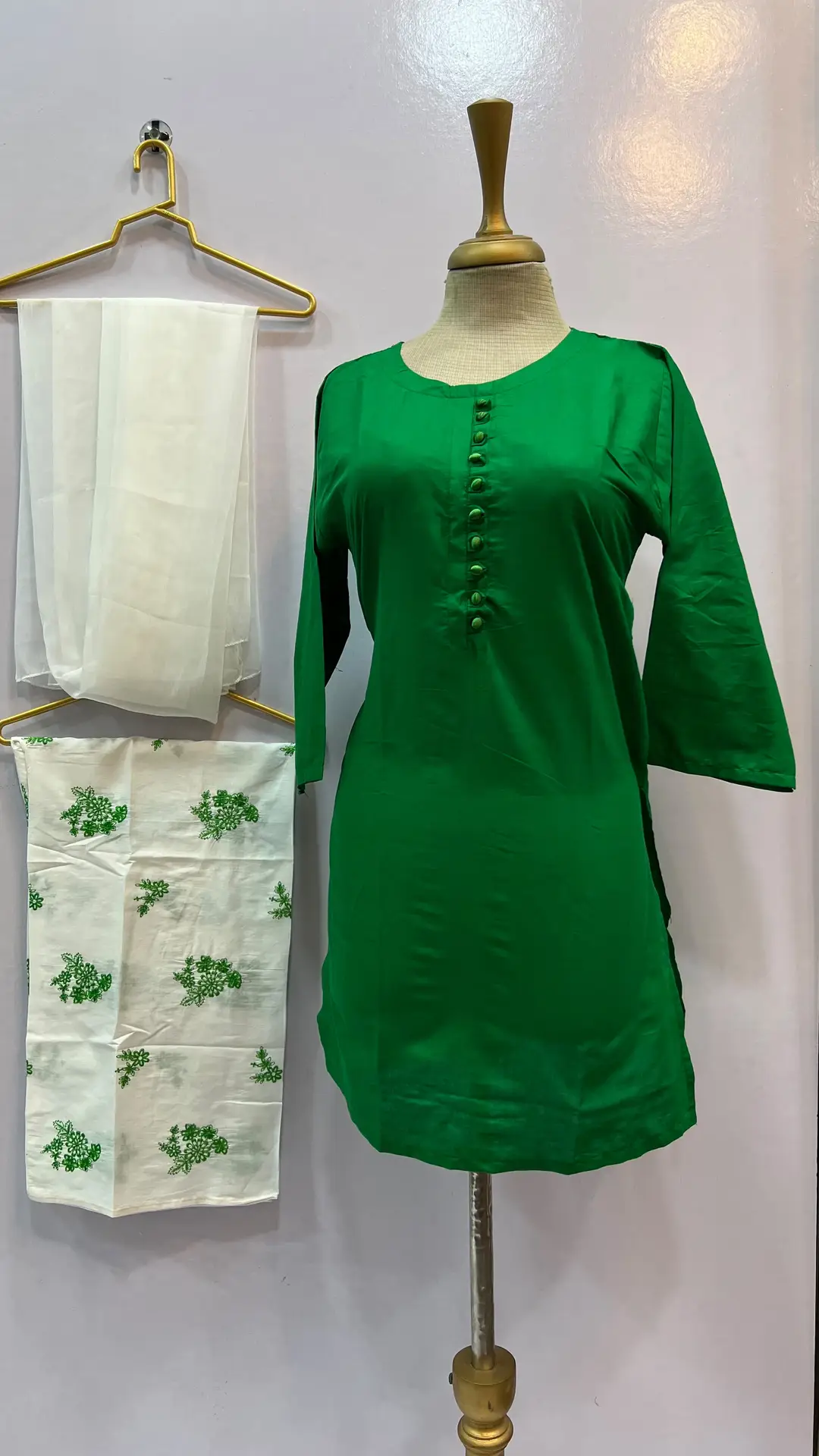 3 Pcs Women's Stitched Cotton Embroidered Suit
