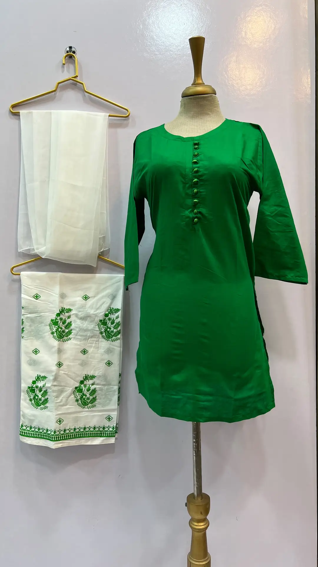 3 Pcs Women's Stitched Cotton Embroidered Suit