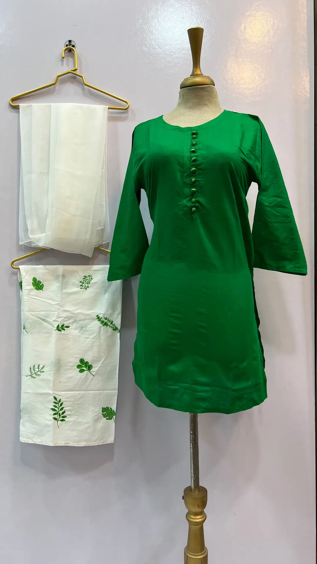 3 Pcs Women's Stitched Cotton Embroidered Suit