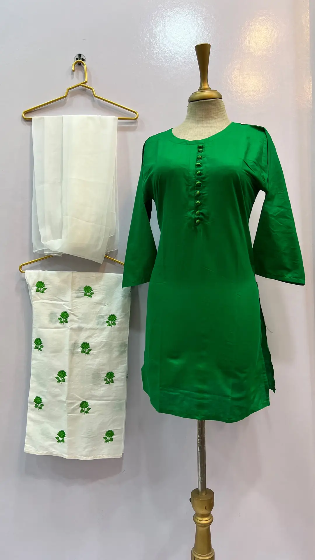 3 Pcs Women's Stitched Cotton Embroidered Suit