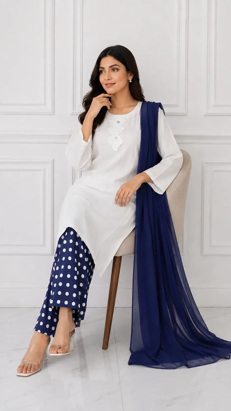 3 Pcs Women's Stitched Cotton Lawn Printed Suit