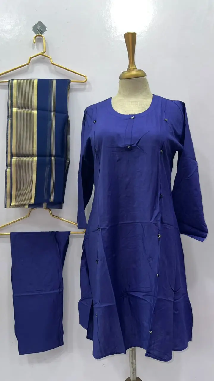 3 Pcs Women's Stitched Linen Plain Suit with Argenza Dupatta