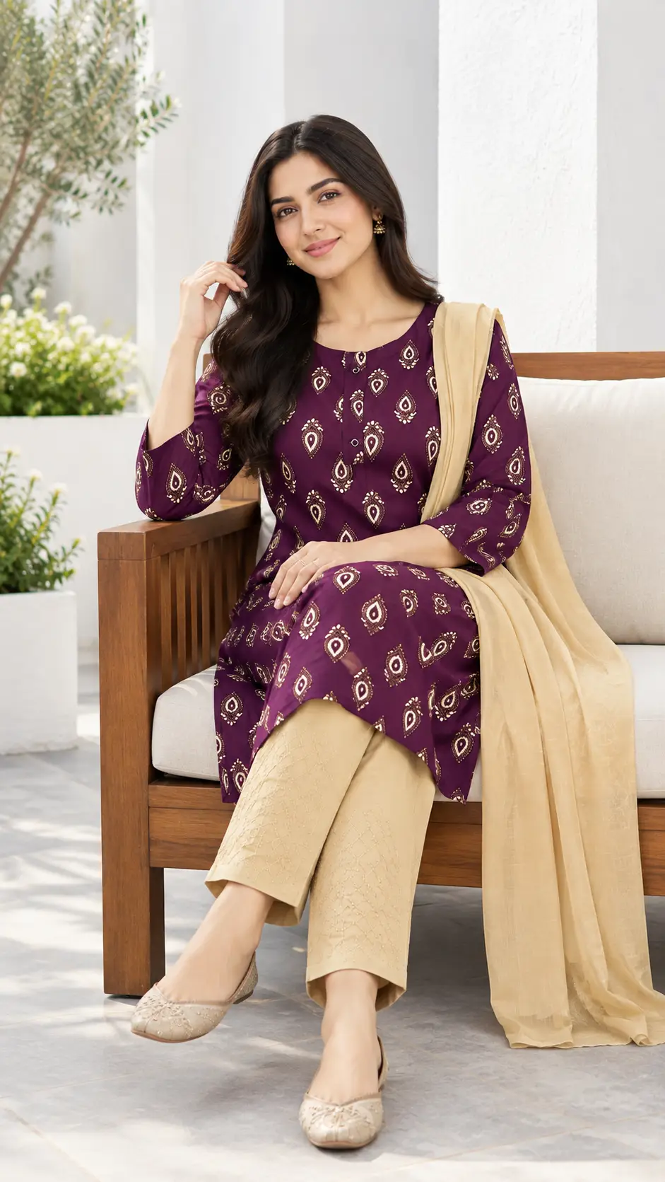 3 Pcs Women's Stitched Linen 3-D Block Printed Suit