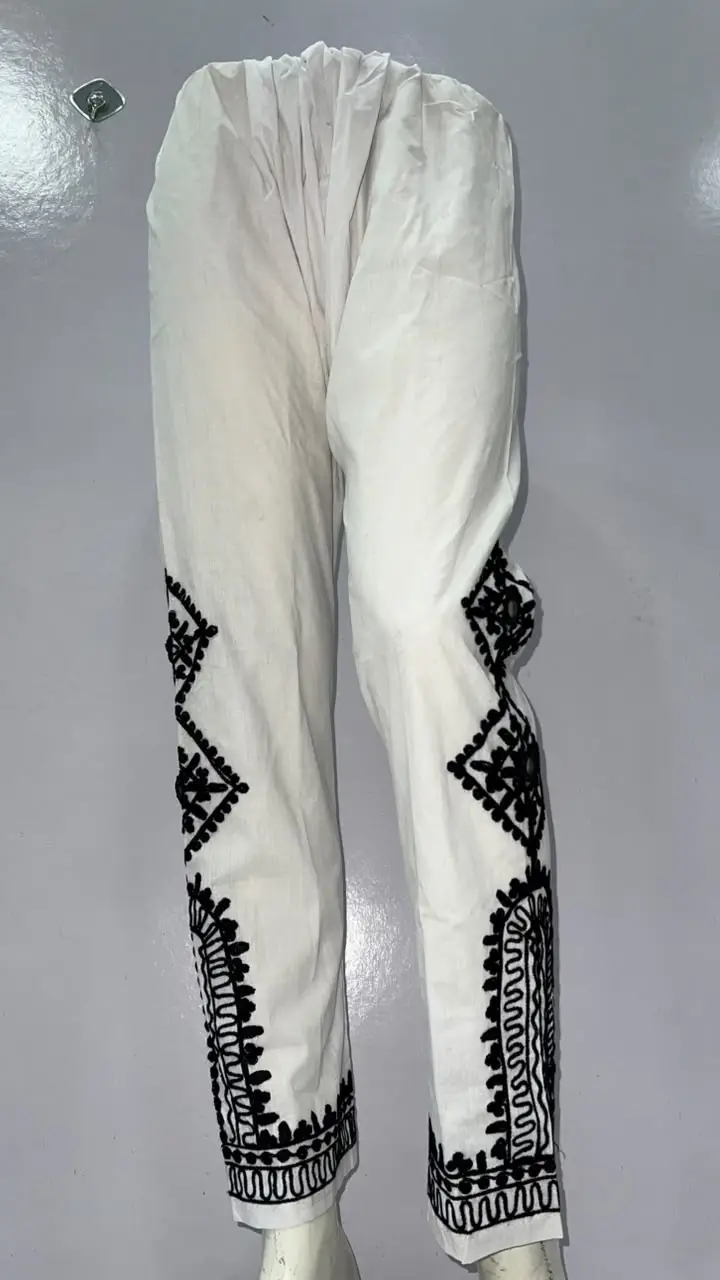 1Pc Women's Stitched Cotton Embroidered Trouser