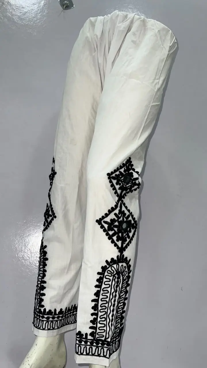 1Pc Women's Stitched Cotton Embroidered Trouser