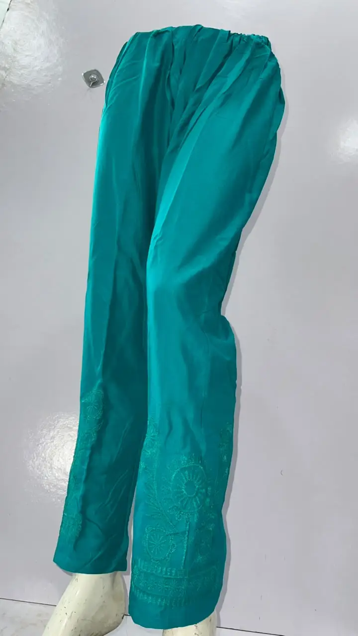 1 Pc Women's Stitched Linen Embroidered Trouser