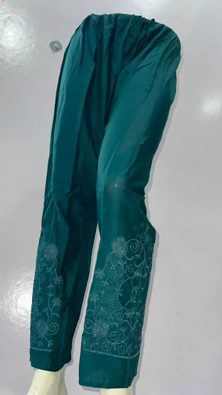 1 Pc Women's Stitched Linen Embroidered Trouser