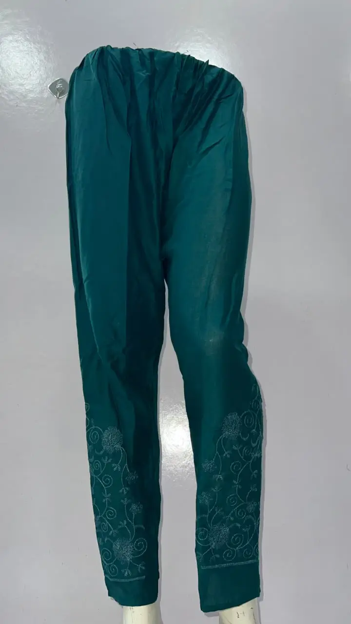 1 Pc Women's Stitched Linen Embroidered Trouser