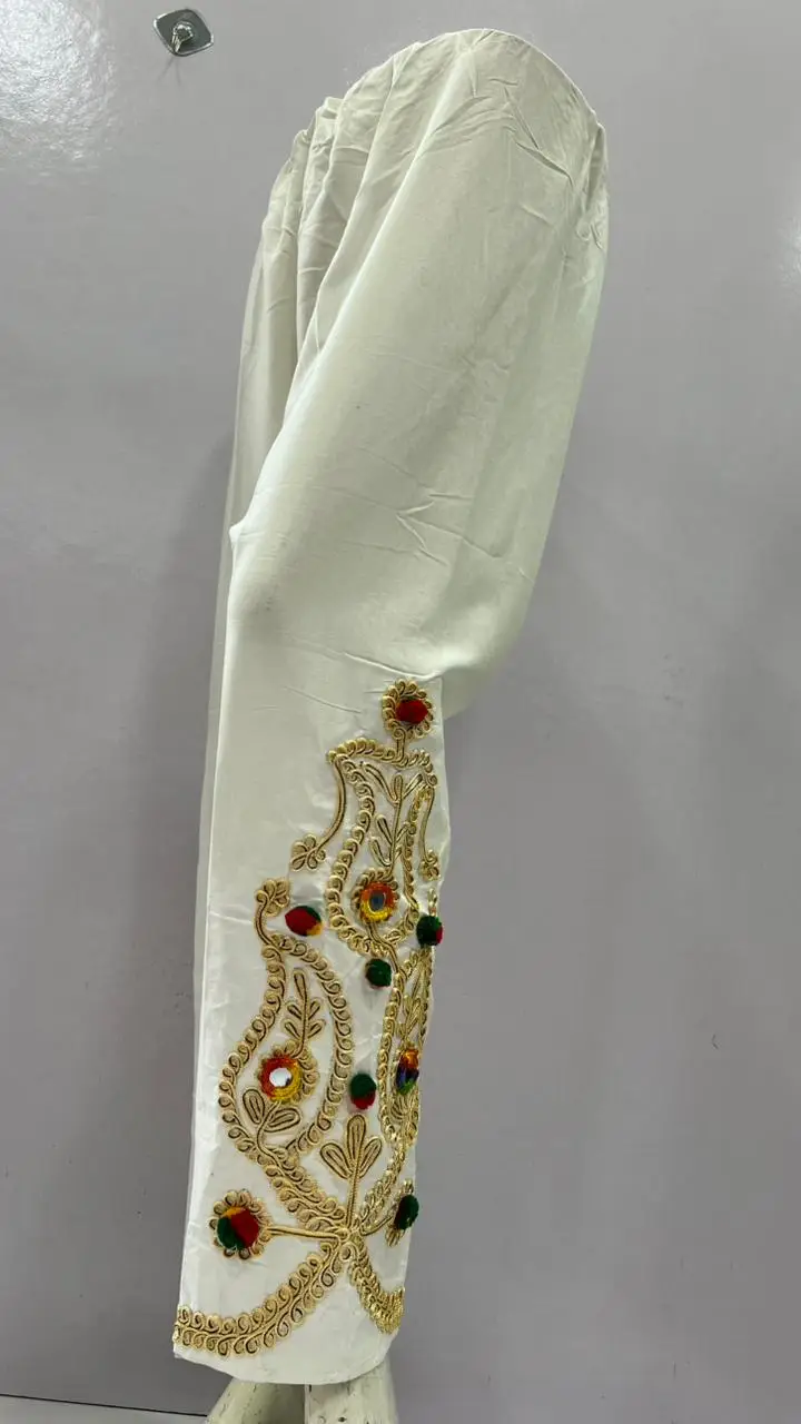 1Pc Women's Stitched Cotton Handmade Embroidered Trouser