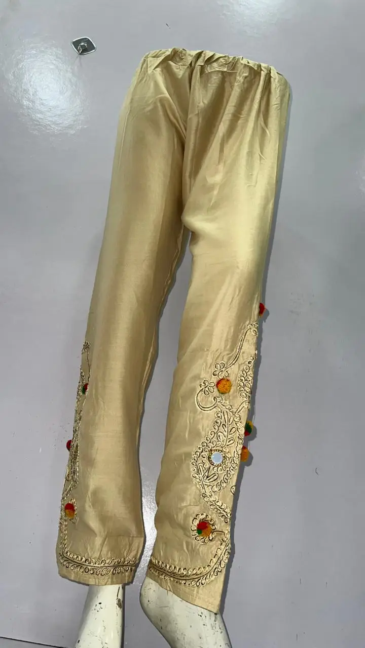 1Pc Women's Stitched Cotton Handmade Embroidered Trouser