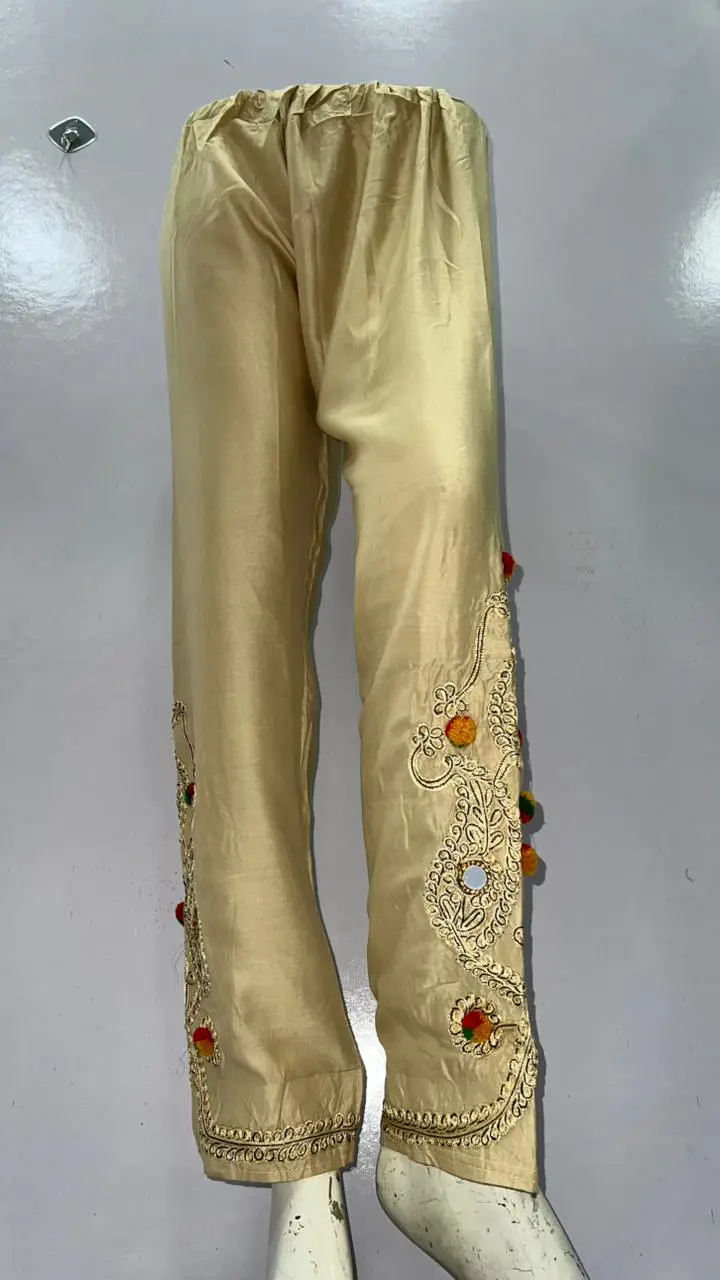 1Pc Women's Stitched Cotton Handmade Embroidered Trouser
