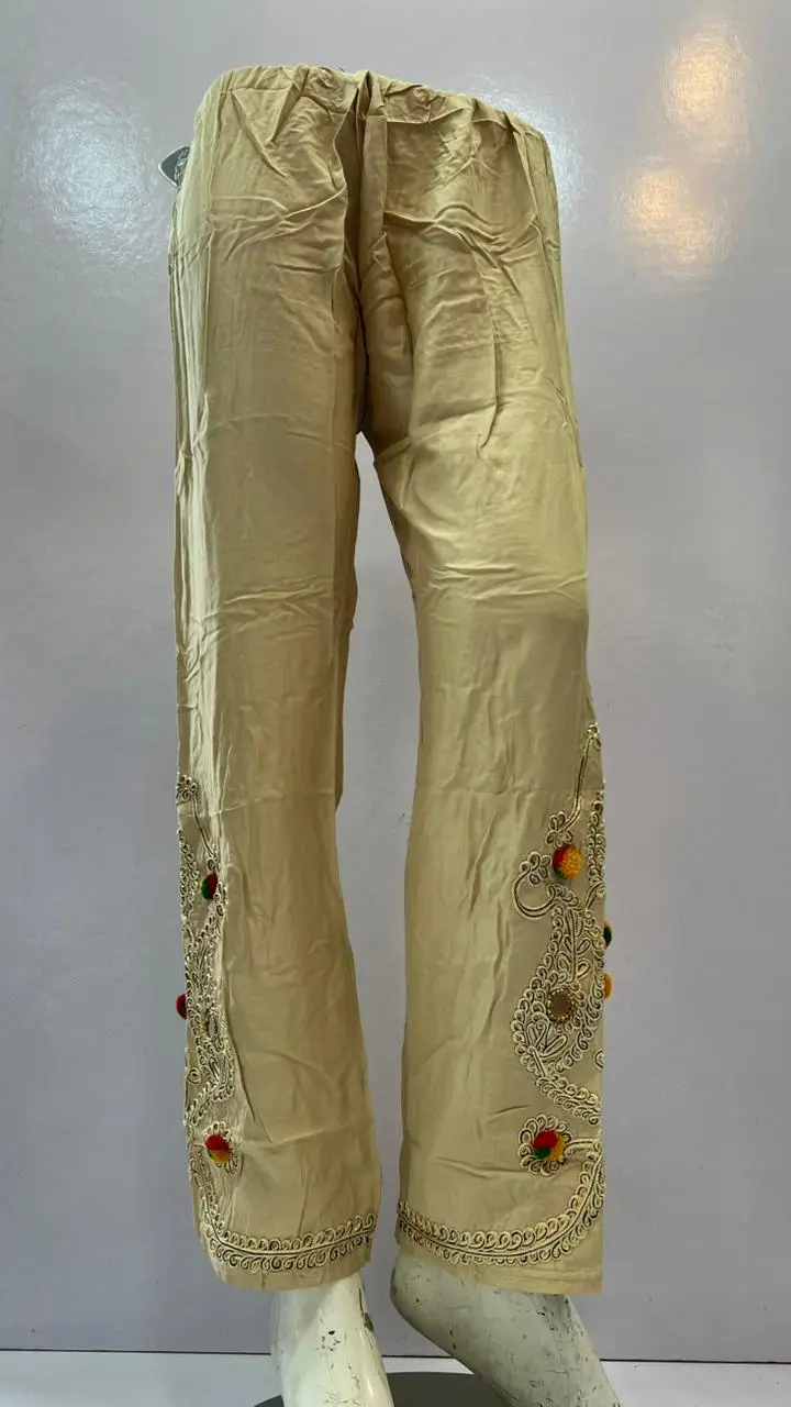 1Pc Women's Stitched Cotton Handmade Embroidered Trouser