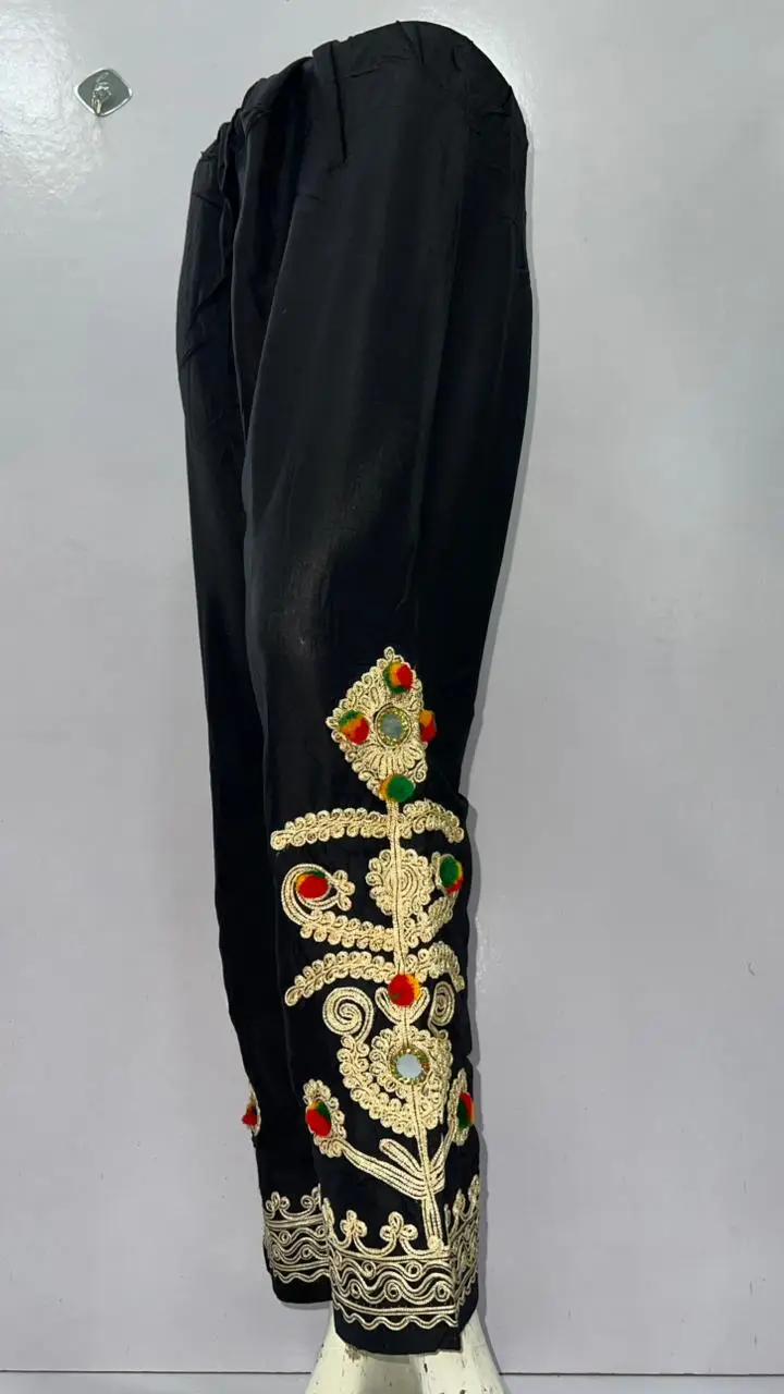 1Pc Women's Stitched Cotton Handmade Embroidered Trouser
