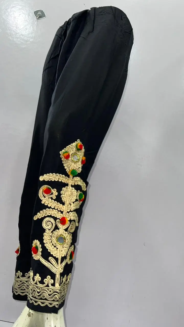 1Pc Women's Stitched Cotton Handmade Embroidered Trouser