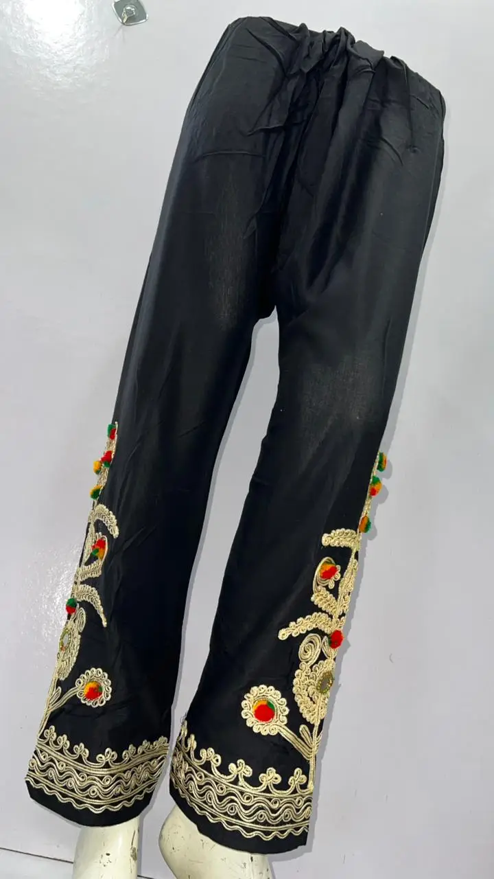 1Pc Women's Stitched Cotton Handmade Embroidered Trouser