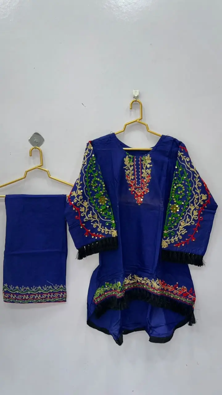 2 Pcs Women's Stitched Lawn Hand Embroidered Co-Ord Set